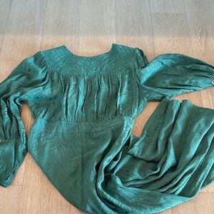 Elegant Green Long Sleeve Dress holiday us 8